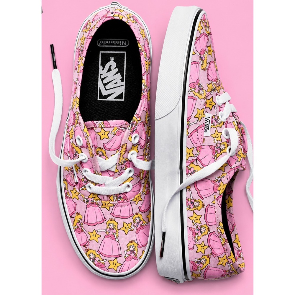 Vans Nintendo Princess Peach Authentic Shoes Womens 9 Pink Mario Game Rare